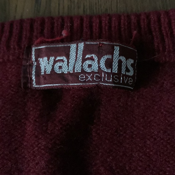 Preppy vintage burgundy scarlet red 100% wool academia sweater vest size medium - Picture 6 of 7